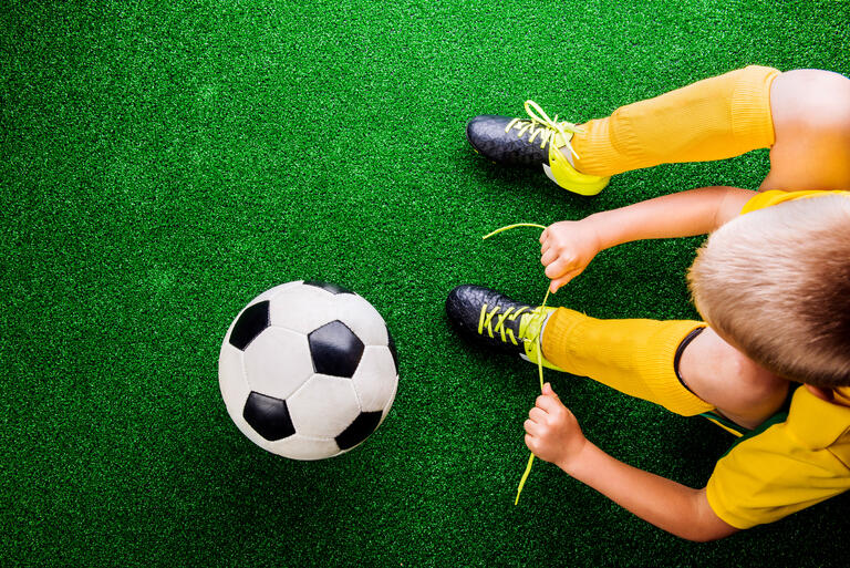 Kids playing soccer