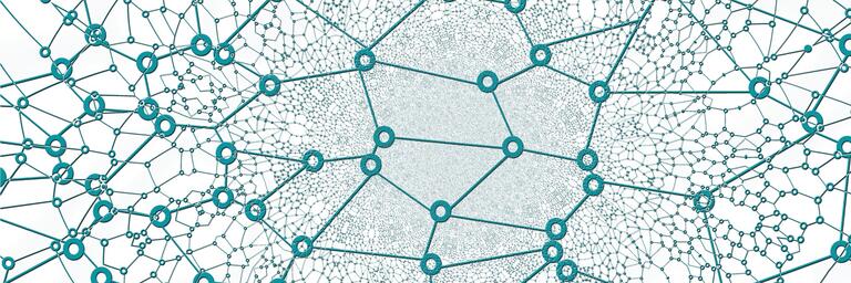 Illustrations of blue connecting lines - looks like nerves 